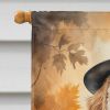 Labradoodle Thanksgiving House Flag Large Porch Sleeve Pole Decorative Outside Yard Banner Artwork Wall Hanging, Polyester, House Size, Multicolor