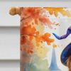 Goldendoodle Halloween Trick or Treat House Flag Large Porch Sleeve Pole Decorative Outside Yard Banner Artwork Wall Hanging, Polyester, House Size