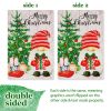 Garden Flag Merry Christmas Santa Gnome with Present 12x18 inch Blockout Fabric Double Sided