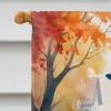 German Shepherd Halloween Trick or Treat House Flag Large Porch Sleeve Pole Decorative Outside Yard Banner Artwork Wall Hanging, Polyester, House Size