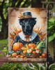 Black Labrador Retriever Thanksgiving Garden Flag Mailbox Decorative Yard Banner Outside Patio Artwork for Flower Beds, Garden Size, Multicolor