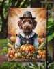 Chocolate Labradoodle Thanksgiving Garden Flag Mailbox Decorative Yard Banner Outside Patio Artwork for Flower Beds, Garden Size, Multicolor