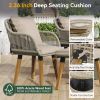 K&K 5-Piece Patio Conversation Set – Rope Chairs, Ottomans & Pop-Up Cool Bar Table