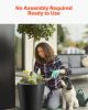 VEVOR Set of 2 Tall Planter for Outdoor Indoor Plants 24inch, Black Round Large Planters for Front Porch, Patio, Tall Taper Flower Tree Plant Pots wit