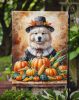 Samoyed Thanksgiving Garden Flag Mailbox Decorative Yard Banner Outside Patio Artwork for Flower Beds, Garden Size, Multicolor