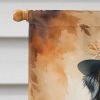 Australian Shepherd Thanksgiving House Flag Large Porch Sleeve Pole Decorative Outside Yard Banner Artwork Wall Hanging, Polyester, House Size