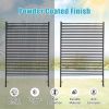 Metal Privacy Fence Panels for Outside, Slatted Privacy Screens with Stand