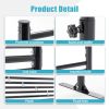 Metal Privacy Fence Panels for Outside, Slatted Privacy Screens with Stand
