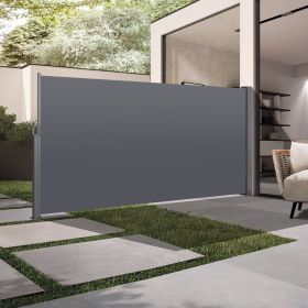 Retractable Side Screen Awning, UV Resistant, Waterproof, Patio Privacy Screen For Garden, Balcony,
