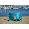 All Weather Recycled Blue Poly Plastic Outdoor Patio Adirondack Chairs – Set of 2