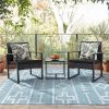 3-Piece Outdoor Patio Set – 2 Black Chairs with Side Table