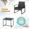 3-Piece Outdoor Patio Set – 2 Black Chairs with Side Table