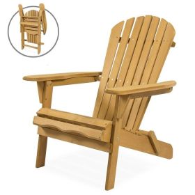 All-Weather Adirondack Large Foldable Chair – Natural Hemlock Wood Finish