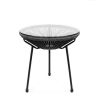 3-Piece Oval Woven Rocking Bistro Set – Black Rope Chairs & Round Table