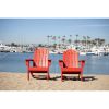 All Weather Recycled Red Poly Plastic Outdoor Patio Adirondack Chairs – Set of 2