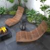 Outdoor Acacia Wood Rocking Chair Lounger – Ergonomic Patio Rocker, 360 lb Capacity