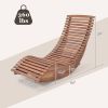 Outdoor Acacia Wood Rocking Chair Lounger – Ergonomic Patio Rocker, 360 lb Capacity