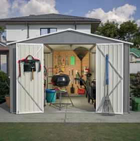 Large Metal Tool Shed (Option: Gray)