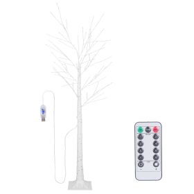 4FT-6FT Options -- 1Pc Lighted Birch Tree Artificial White Birch Twig Tree With 8 Warm White Lighting Modes For Wedding Party Christmas Holiday Festiv (Option: 4FT)