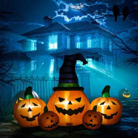 Inflatable Halloween Decoration (Color: Orange)