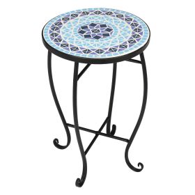 14in Mosaic Patterned Table, Round Table (Option: Mosaic patterned table)
