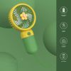 1 Pcs Handheld Fan Mini Personal USB Fan With Bracket; Rechargeable; Cute Flower Fruit Shape Portable Hand Held Fan; Table Fan For Cooling For Girls W