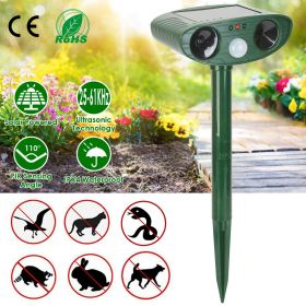 Solar Ultrasonic Animal Repeller PIR Motion Sensor Animal Repellent Chaser IPX4 Waterproof for Farm Garden Yard to Drive Raccoon Squirrel Rat Skunk Ra (type: Standard)