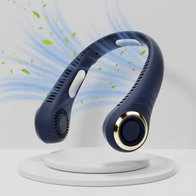 Bladeless Neck Fan with 180° Mountain Wind Cooling -Hands-Free Wearable & Ultra-Quiet, USB Rechargeable for Travel, Gym, Official Perfect Gift for Mam (Color: Blue)