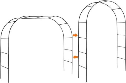 Black Garden Arch Arbors, Trellis for Climbing Plants Outdoor 6-8ft, Two Way Assemble Wedding Decoration Metal Arch Pergolas (Color: Green)