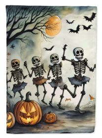 Dancing Skeletons Spooky Halloween House Flag Large Porch Sleeve Pole Decorative Outside Yard Banner Artwork Wall Hanging, Polyester, House Size (Default: Default)
