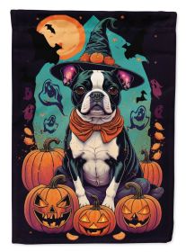 Boston Terrier Witchy Halloween Garden Flag Mailbox Flag Decorative Yard Flag Banner Outside Patio Artwork Yard Flower Beds, Garden Size, Multicolor (Default: Default)