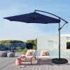 Outdoor Offset Patio Umbrella with Infinite Tilt Waterproof and Fade Resistant Recycled Fabric Canopy Cantilever Hanging Umbrella for Deck Garden Back