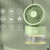3 in 1 Personal Cooling Fan with LED Night Light & 350ml Small Air Humidifier, USB Charging Desktop Fan Humidifier for Office/Small Room,Battery - Pow