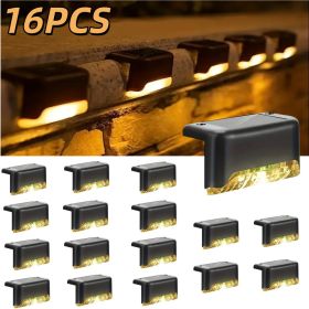 16 solar outdoor deck lights, garden lights, atmosphere lights, LED walk lights, light source control, suitable for balconies, terraces, stair fences (Color: Warm colour)