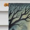 Dancing Skeletons Spooky Halloween House Flag Large Porch Sleeve Pole Decorative Outside Yard Banner Artwork Wall Hanging, Polyester, House Size