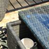 Direct Wicker 5-Piece Patio Conversation Set – Rattan Sofas, Ottoman & Glass Coffee Table
