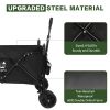 Heavy Duty Collapsible Wagon, Foldable Wagon with Removable Canopy, Foldind Wagon Cart with Wheels for All-Terrain with Brake, for Beach Camping Shopp