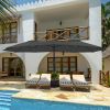 Double Sided Outdoor Market Umbrella with Crank Extra Large Patio Garden Pool Backyard Beach Umbrella Beige