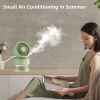 3 in 1 Personal Cooling Fan with LED Night Light & 350ml Small Air Humidifier, USB Charging Desktop Fan Humidifier for Office/Small Room,Battery - Pow