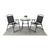 3-Piece Folding Bistro Set – Sling Chairs & Glass Table for Outdoor Living