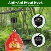 Glass Hummingbird Feeder 33OZ Hand Blown Hummingbird Feeder with 5 Flower Feeding Port Perch Ant Moat Hanging Hook S Hook Hemp Rope Cleaning Brush for