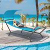 Hanging Hammock with Stand, Patio Hanging Chaise Lounge Chair w/Canopy, Cushion, Pillow & Storage Bag