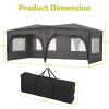 10 x 20 ft Heavy Duty Awning Canopy Pop Up Gazebo Marquee Party Wedding Event Tent with 6 Removable Sidewalls & Carry Bag