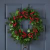 25.5 inch Christmas Wreaths for Front Door,Winter Wreaths for Indoor and Outdoor Christmas Decorations,Christmas Door Wreath with Leaves and Berries