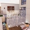 Metal Privacy Screens W3.8Ft X H6Ft Outdoor and Indoor Divider with Free Standing Decorative Privacy Screen for Balcony Patio Garden Room Divider, Bla