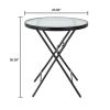 3-Piece Folding Bistro Set – Sling Chairs & Glass Table for Outdoor Living
