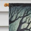 Graveyard Spooky Halloween House Flag Large Porch Sleeve Pole Decorative Outside Yard Banner Artwork Wall Hanging, Polyester, House Size, Multicolor