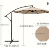 Outdoor Offset Patio Umbrella with Infinite Tilt Waterproof and Fade Resistant Recycled Fabric Canopy Cantilever Hanging Umbrella for Deck Garden Back