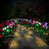 4 Pack Solar Lights With 16 Bigger Artificial Lily Flowers, Multi-Color Changing Lights