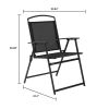 3-Piece Folding Bistro Set – Sling Chairs & Glass Table for Outdoor Living